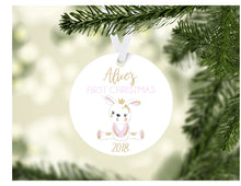 Load image into Gallery viewer, Glitter Bunny Baby&#39;s First Christmas