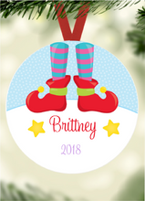 Load image into Gallery viewer, Kid&#39;s Name Ornament - Christmas Feet