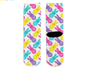 Personalized Socks - Easter Peep (Pink, Purple, Teal, Yellow)