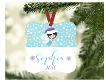Load image into Gallery viewer, Kid&#39;s Name Ornament - Dark Hair Fairy