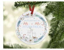 Load image into Gallery viewer, Blue Wreath - First Christmas as Mr. + Mrs.
