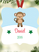 Load image into Gallery viewer, Kid&#39;s Name Ornament - Monkey