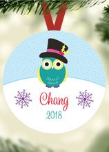 Load image into Gallery viewer, Kid&#39;s Name Ornament - Owl