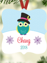 Load image into Gallery viewer, Kid&#39;s Name Ornament - Owl