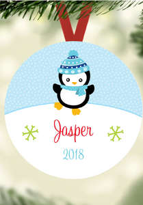 Kid's Name Ornament - Penguin