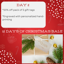 Load image into Gallery viewer, 12 Deals of Christmas Wooden Engraved Tag (packs of 5)