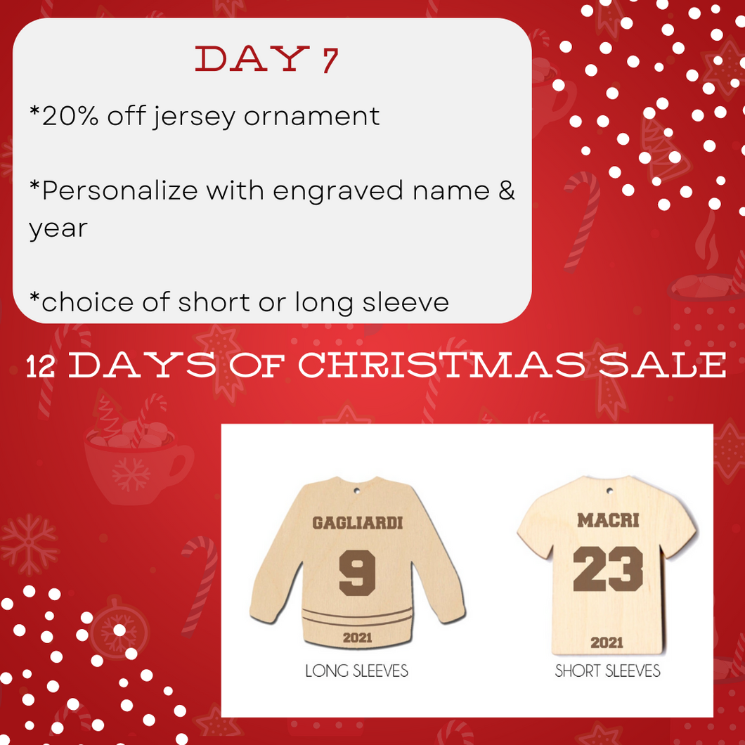 12 Deals of Christmas - Engraved Jersey Ornament