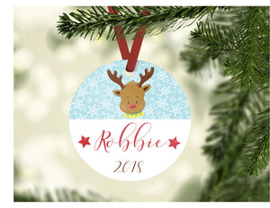Kid's Name Ornament - Reindeer