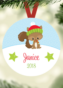 Kid's Name Ornament - Squirrel