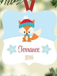 Kid's Name Ornament - Fox