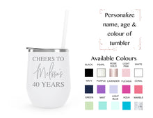 Load image into Gallery viewer, Cheers to years - stainless steel wine tumbler