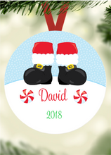 Load image into Gallery viewer, Kid&#39;s Name Ornament - Christmas Feet 2