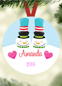 Kid's Name Ornament - Christmas Feet 4
