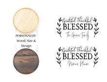 Load image into Gallery viewer, Circle Cutting Boards - Grateful, Thankful, Blessed Fall/Thanksgiving