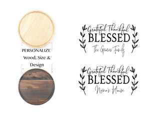 Circle Cutting Boards - Grateful, Thankful, Blessed Fall/Thanksgiving