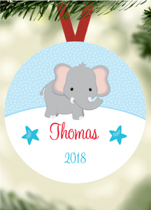 Kid's Name Ornament - Elephant