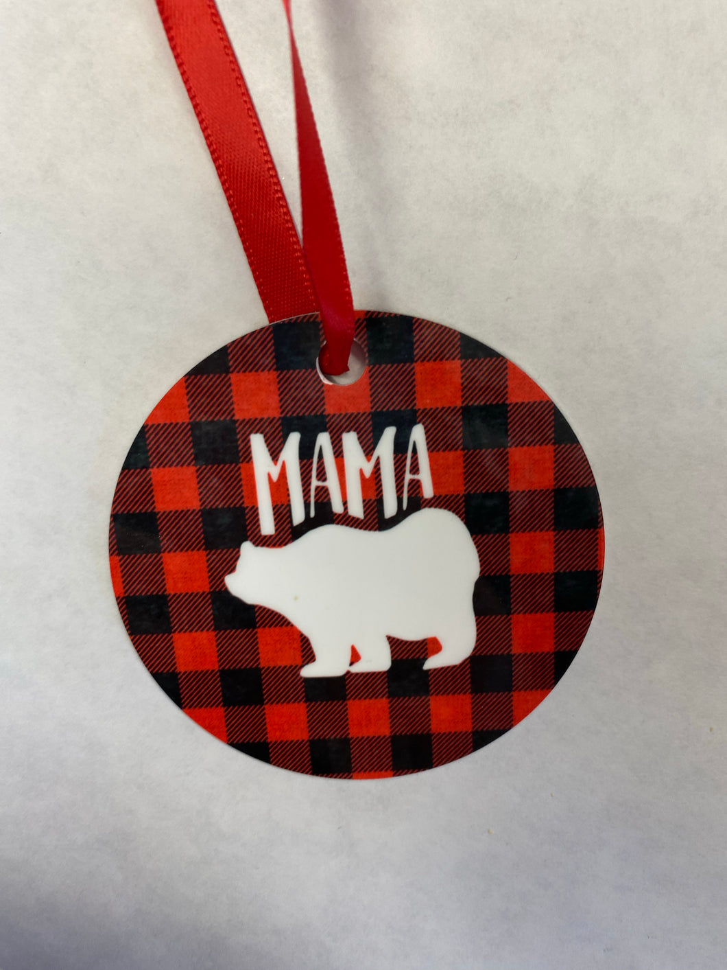 Clearance - Ornament - Mama Bear Plaid