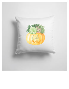Pumpkin + Succulent Family Pillow