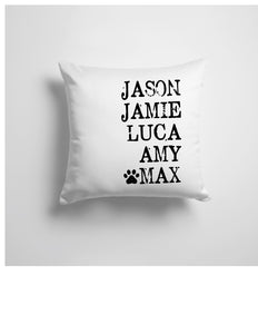 Stamped Names - Family Pillow