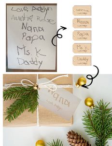 12 Deals of Christmas Wooden Engraved Tag (packs of 5)