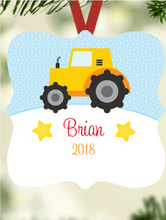 Load image into Gallery viewer, Kid&#39;s Name Ornament - Construction Vehicles 2